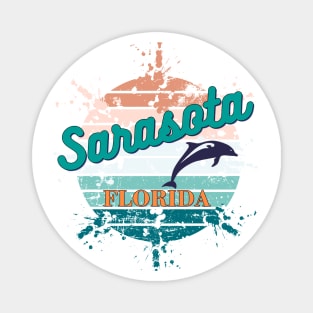 Sarasota Florida Exploding Retro Vintage Sunset Magnet